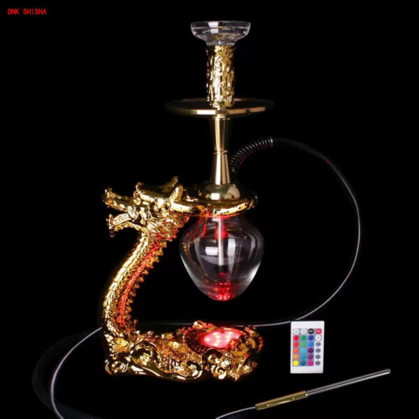 Luxury Dragon Shape Hookah Full Set China Dragon Shisha Hookah Set LED Resin Shisha Hookah Complete Chicha for Party Bar - Image 4