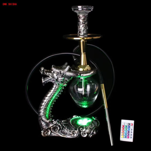 Luxury Dragon Shape Hookah Full Set China Dragon Shisha Hookah Set LED Resin Shisha Hookah Complete Chicha for Party Bar - Image 2