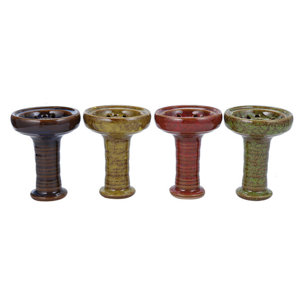 Clay Double Layered Side Hole Hookah Bowl Egyptian Glazed Clay Hookah Bowl - Image 2