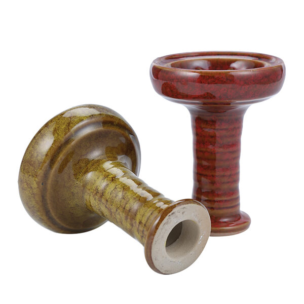 Clay Double Layered Side Hole Hookah Bowl Egyptian Glazed Clay Hookah Bowl - Image 6