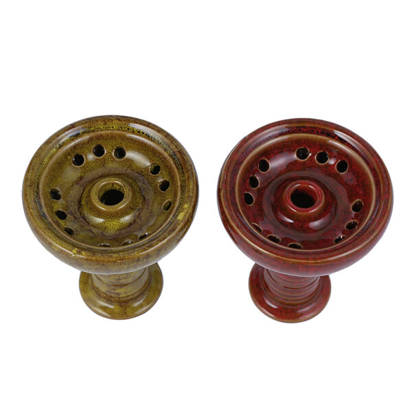 Clay Double Layered Side Hole Hookah Bowl Egyptian Glazed Clay Hookah Bowl - Image 5