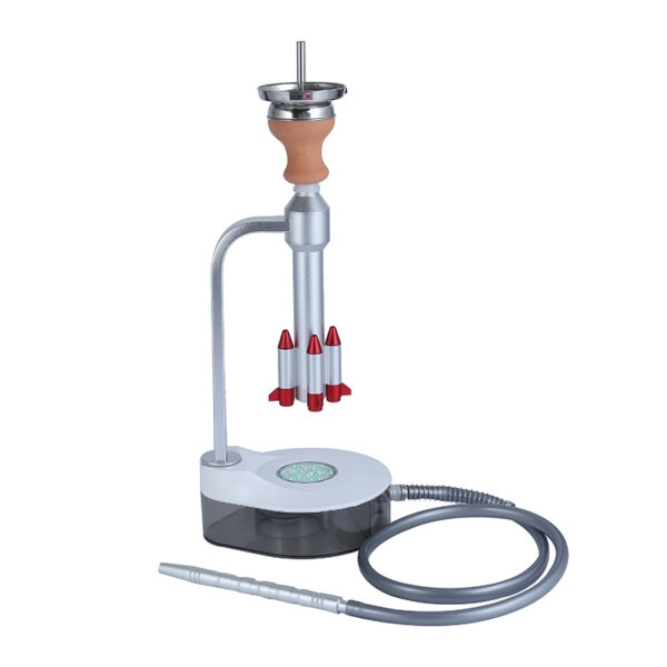 Rocket Aluminum Acrylic Water Pipe Smoking Portable Hookah With LED Light - Image 3