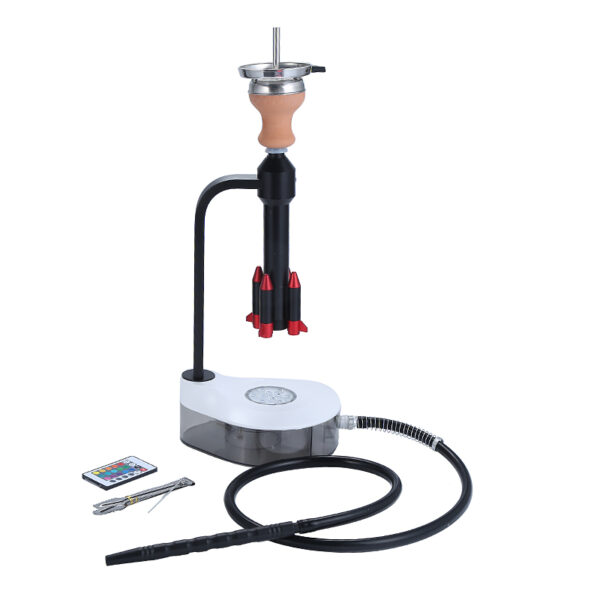 Rocket Aluminum Acrylic Water Pipe Smoking Portable Hookah With LED Light