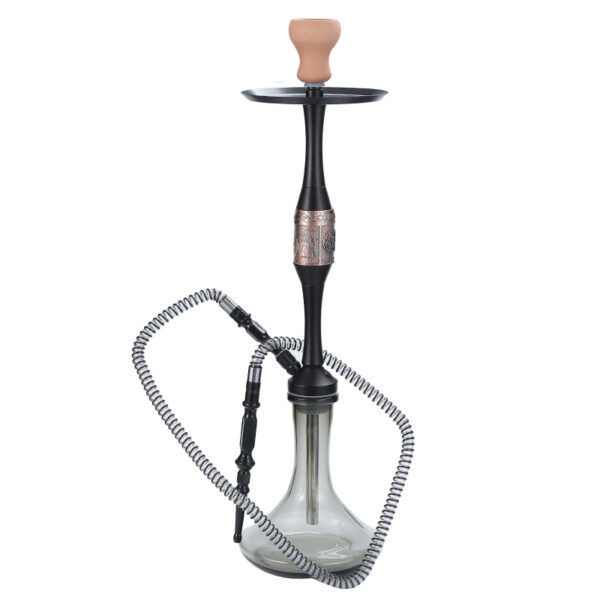 Hookah Set 22" Aluminum Shisha with Everything Accessories Glass Vase Base - Image 2