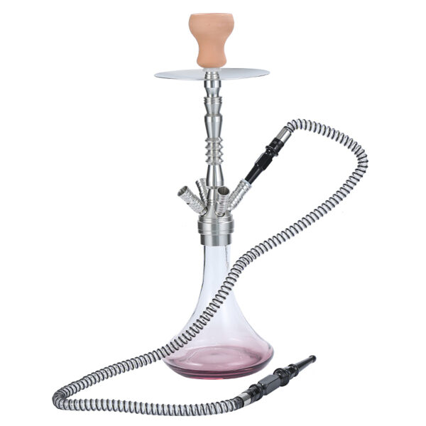 Premium 4 Hose Hookah Set Aluminum Shisha Kit with Coal Tongs Ashtray And Ceramic Bowl - Image 2