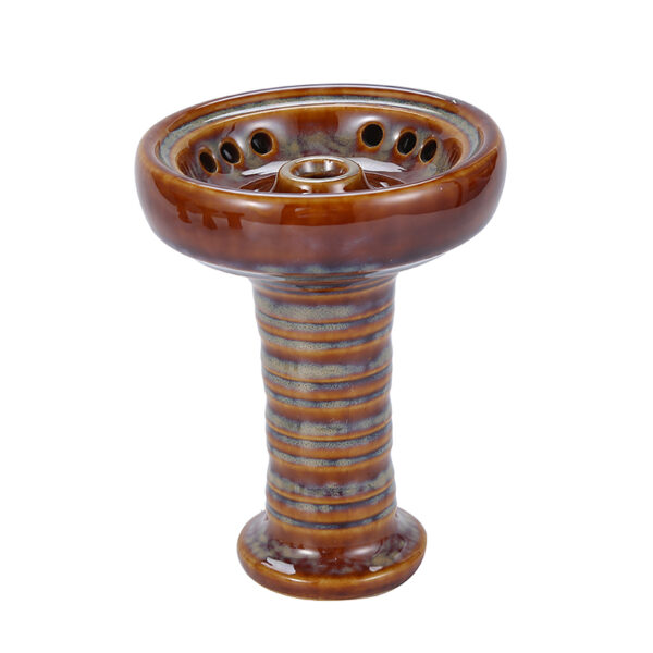 Clay Double Layered Side Hole Hookah Bowl Egyptian Glazed Clay Hookah Bowl - Image 3