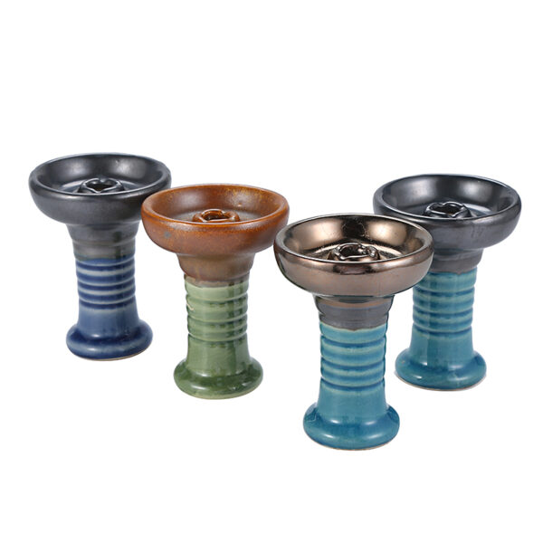 Phunnel Bowl - Ceramic Hookah Bowl with Central Wide Funnel - Black Large 4.5" Height Hookah Shisha Bowl - Image 2