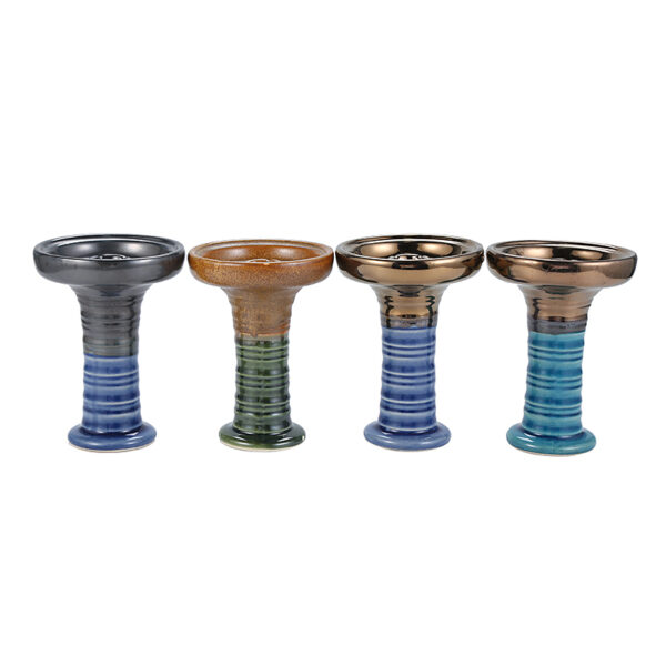 Phunnel Bowl - Ceramic Hookah Bowl with Central Wide Funnel - Black Large 4.5" Height Hookah Shisha Bowl