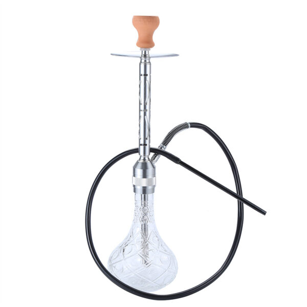 Premium 28.5" Aluminum CNC Single Hose Hookah Set with Silicone Washable Hoses