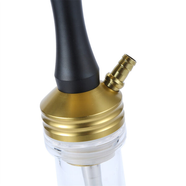 Medium Size Gold Black Metal Hookah Set - Image 4