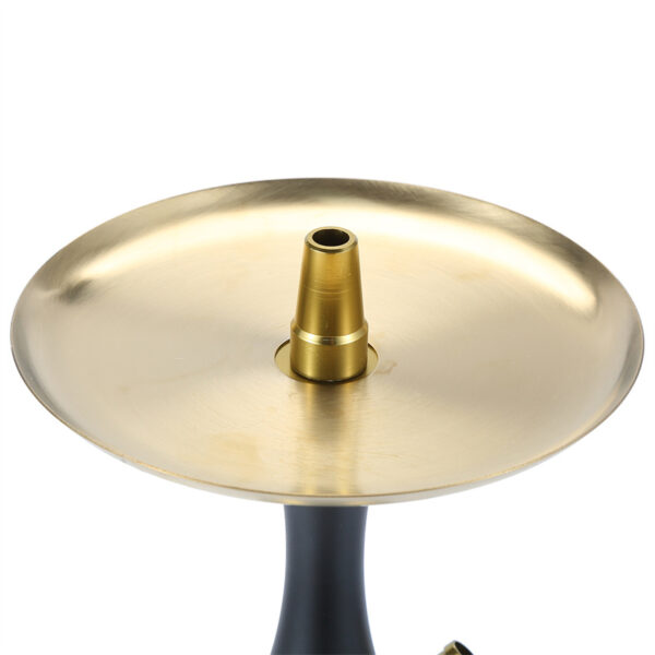 Medium Size Gold Black Metal Hookah Set - Image 3