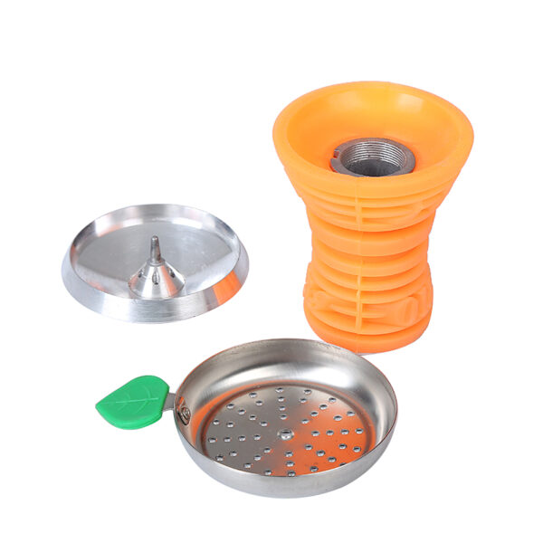 Hookah Bowl Set Silicone Hookah Bowl with Stainless Steel Charcoal Holder Heat Management Device - Image 2
