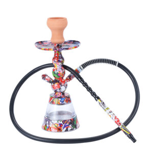 Aluminium Alloy Chicha Metal Art Desgin Graffiti Small Hookah Set