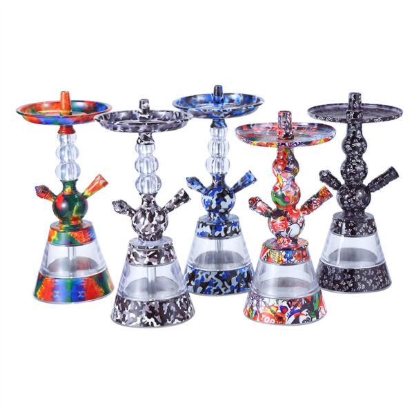 Painted Hookah Combo Set Shisha Kit with metal Acrylic Base - Image 2
