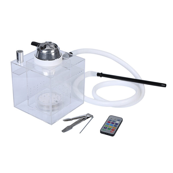 Wholesale Acrylic Square Hookah with LED Light Box Shisha