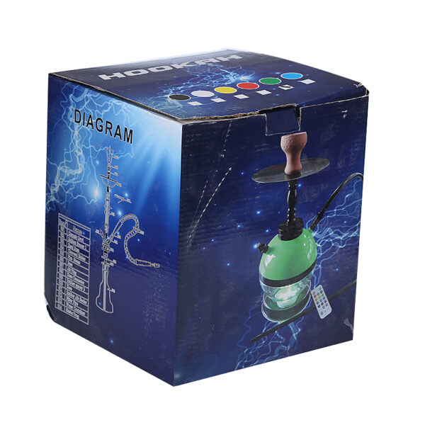 Arabian Hookah Finished LED Acrylic Round Pot Hookah Set - Image 5