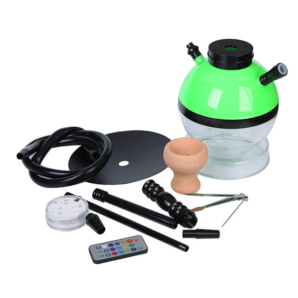 Arabian Hookah Finished LED Acrylic Round Pot Hookah Set - Image 3