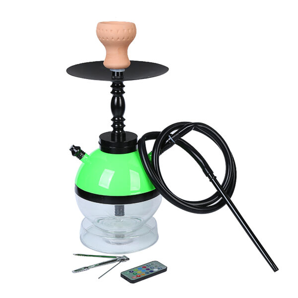 Arabian Hookah Finished LED Acrylic Round Pot Hookah Set - Image 4