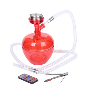 Cheap Acrylic Plastic Apple Shape With Accessories LED Portable Shisha Hookah Set