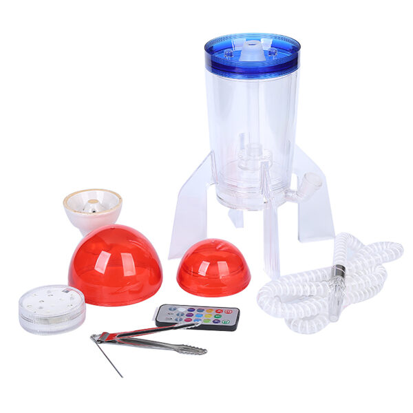 Wholesale Portable Acrylic Rocket Hookah with LED Light Plastic Pipe - Image 3