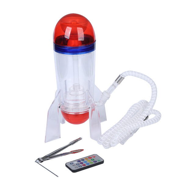 Wholesale Portable Acrylic Rocket Hookah with LED Light Plastic Pipe - Image 4