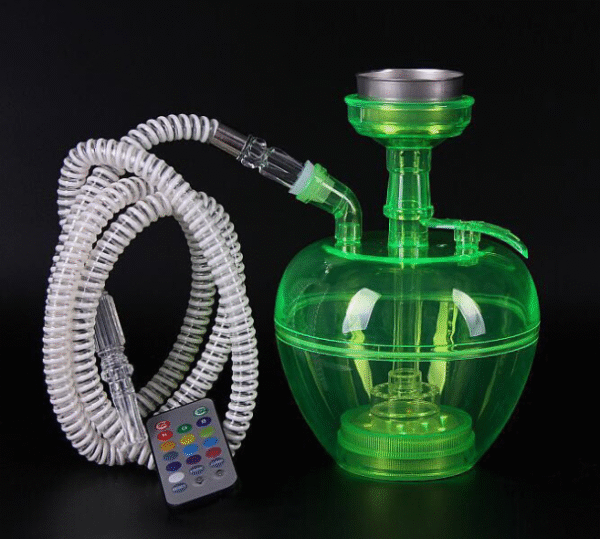 Cheap Acrylic Plastic Apple Shape With Accessories LED Portable Shisha Hookah Set - Image 5