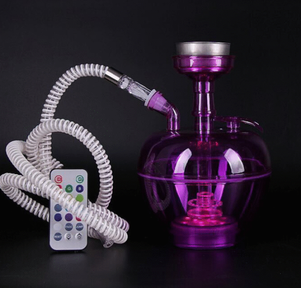 Cheap Acrylic Plastic Apple Shape With Accessories LED Portable Shisha Hookah Set - Image 4