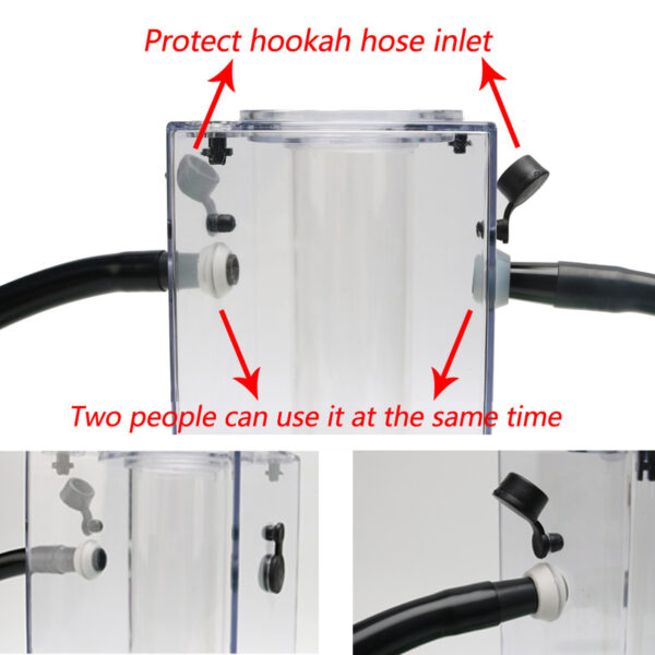 Square E Hookah Acrylic Electronic Square Head Hookah with LED Light - Image 2