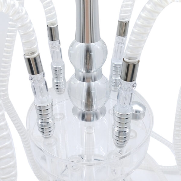 Gatling Hookah Set 4 Hose Colorful LED Light Acrylic Shisha Nargiule - Image 2