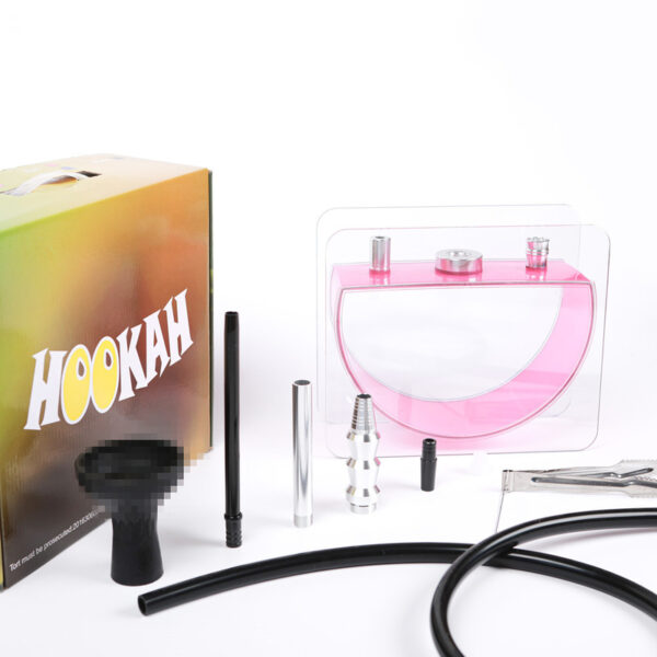Single Hose Acrylic Square Hookah - Image 2