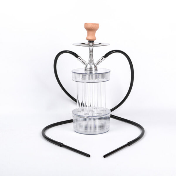 Portable Gatling Hookah 2 Hoses Gatling Acrylic Shisha LED