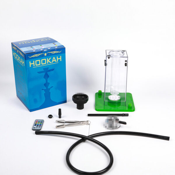Square E Hookah Acrylic Electronic Square Head Hookah with LED Light - Image 4