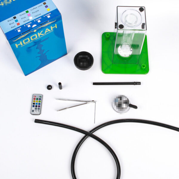 Square E Hookah Acrylic Electronic Square Head Hookah with LED Light - Image 3