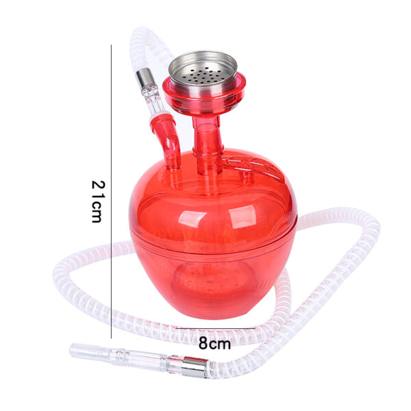 Cheap Acrylic Plastic Apple Shape With Accessories LED Portable Shisha Hookah Set - Image 2