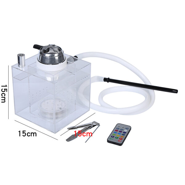 Wholesale Acrylic Square Hookah with LED Light Box Shisha - Image 2
