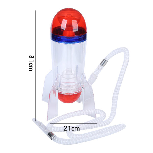 Wholesale Portable Acrylic Rocket Hookah with LED Light Plastic Pipe - Image 2
